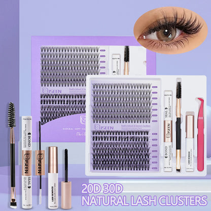 DIY Eyelash Extension Kit – Individual Cluster Lashes with Bond, Seal, Remover & Tools