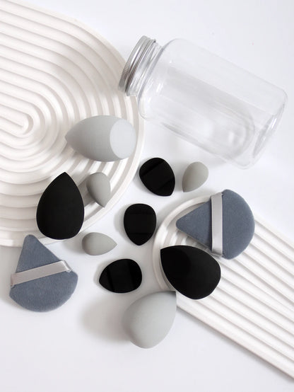 12-Piece Makeup Sponge & Puff Set – Multi-Colour, Soft Blend Finish