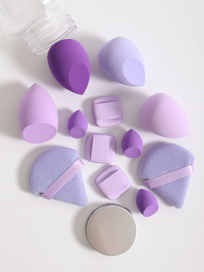 12-Piece Makeup Sponge & Puff Set – Multi-Colour, Soft Blend Finish