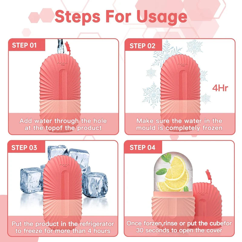 Silicone Ice Face Roller Mould – DIY Facial Ice Cube for Pore Care, Acne Relief & Skin Toning
