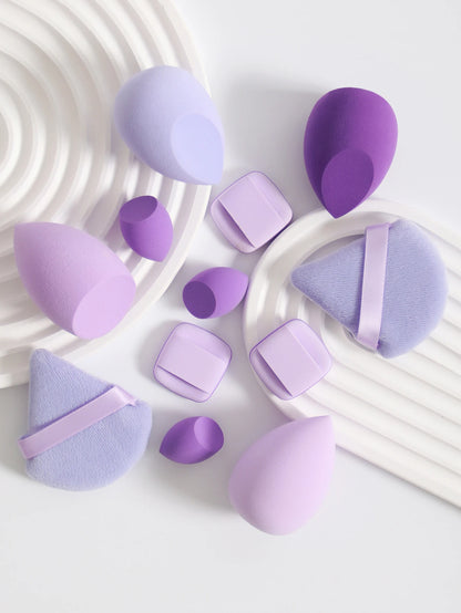 12-Piece Makeup Sponge & Puff Set – Multi-Colour, Soft Blend Finish