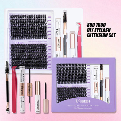 DIY Eyelash Extension Kit – Individual Cluster Lashes with Bond, Seal, Remover & Tools