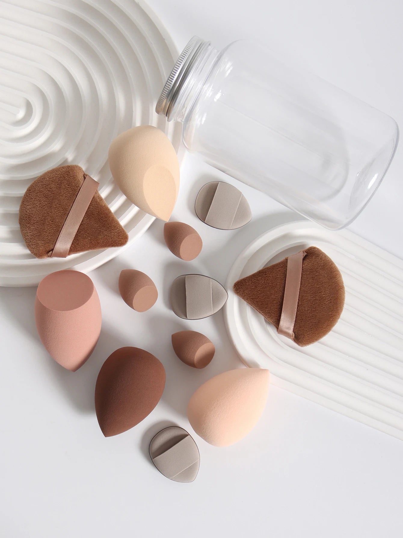 12-Piece Makeup Sponge & Puff Set – Multi-Colour, Soft Blend Finish