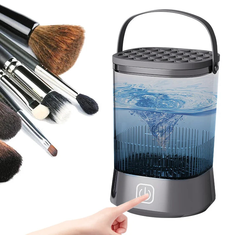 3-in-1 Automatic Electric Makeup Brush Cleaner & Dryer – Rechargeable Type-C Charging Cosmetic Brush Washing Tool