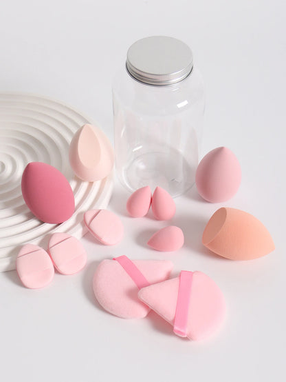 12-Piece Makeup Sponge & Puff Set – Multi-Colour, Soft Blend Finish