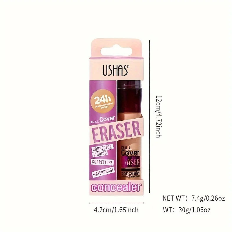 USHAS 12 Color Liquid Concealer Moisturizing Rotating Sponge Head Concealer Long Lasting Lightweight Multi-use Foundation Makeup