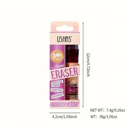 USHAS 12 Color Liquid Concealer Moisturizing Rotating Sponge Head Concealer Long Lasting Lightweight Multi-use Foundation Makeup