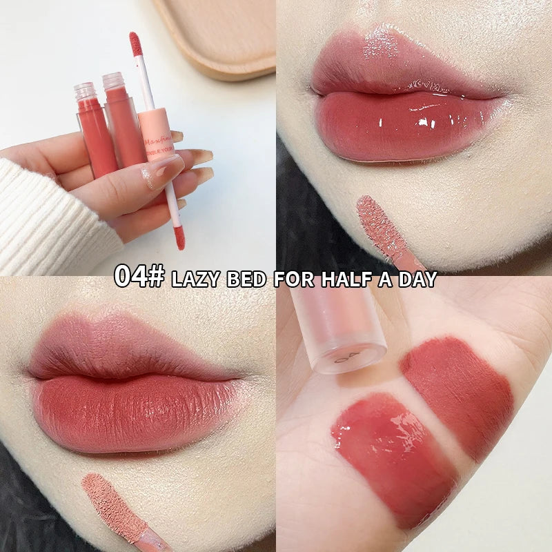 2-in-1 Lip Glaze with Moisturizing & Long-Lasting Formula