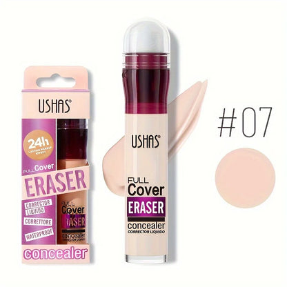 USHAS 12 Color Liquid Concealer Moisturizing Rotating Sponge Head Concealer Long Lasting Lightweight Multi-use Foundation Makeup