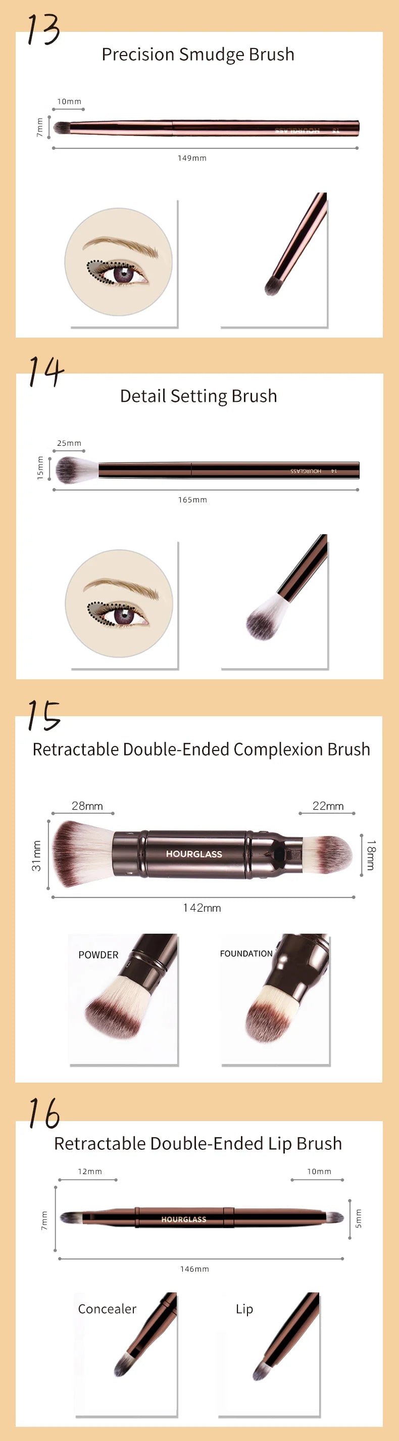 Hourglass Professional Makeup Brush Collection – Premium Performance, Precision Results