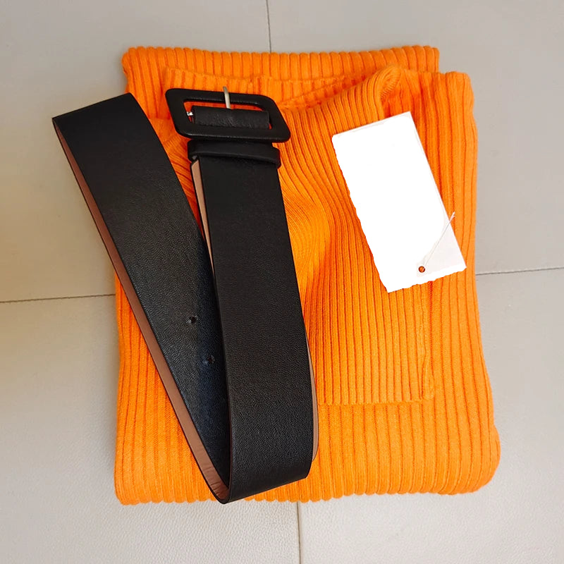 Ribbed Knit Turtleneck Midi Dress with Waist Belt