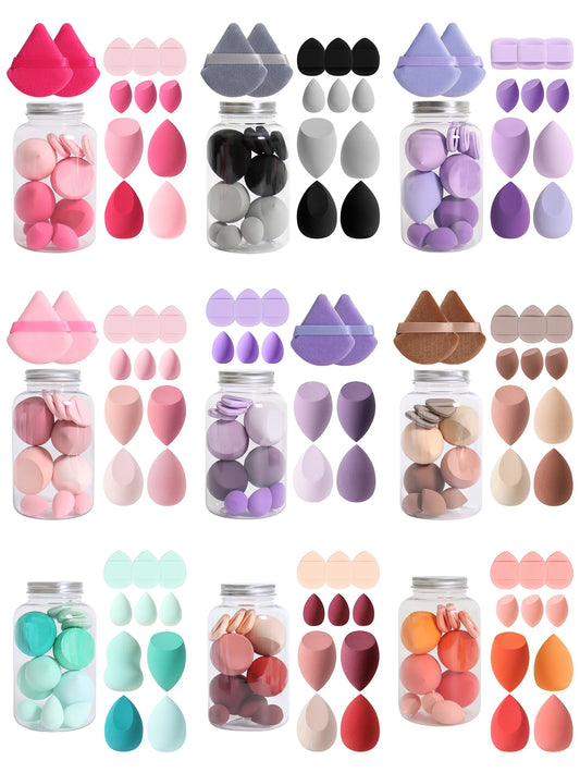 12-Piece Makeup Sponge & Puff Set – Multi-Colour, Soft Blend Finish