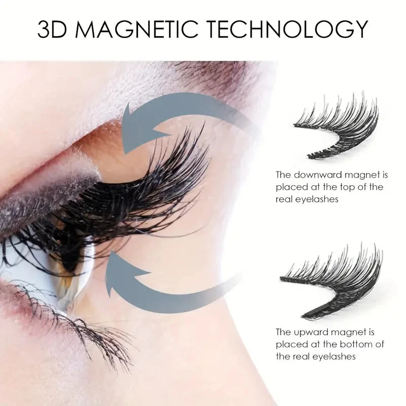 Magnetic 3D DIY Eyelash Set – Natural, Fluffy, & Reusable