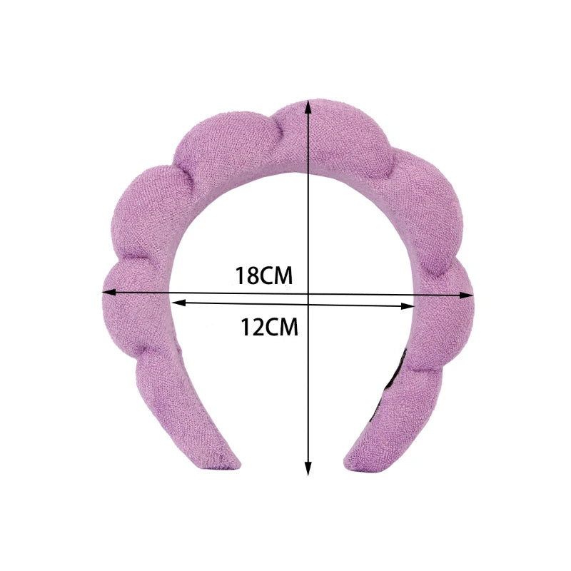 Fluffy Bubble Headband & Wristband Set – For Skincare, Makeup & Face Washing