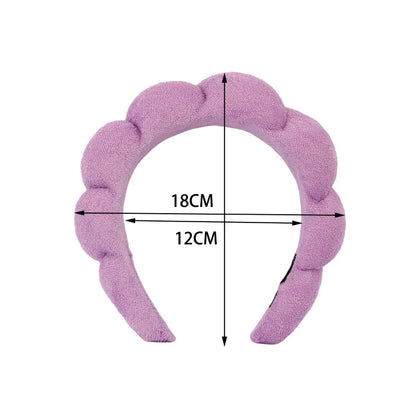 Fluffy Bubble Headband & Wristband Set – For Skincare, Makeup & Face Washing