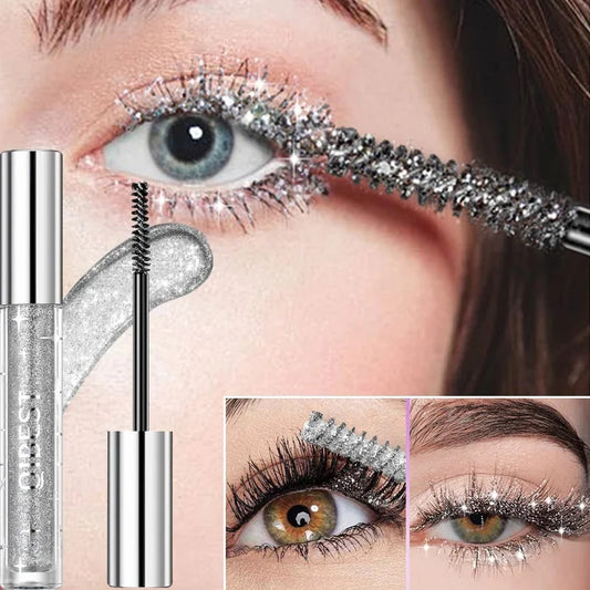 QiBest Glitter Mascara – 4D Silk Fiber Eyelash Lengthening, Curling & Waterproof Mascara