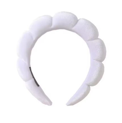 Fluffy Bubble Headband & Wristband Set – For Skincare, Makeup & Face Washing