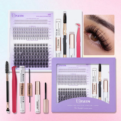 DIY Eyelash Extension Kit – Individual Cluster Lashes with Bond, Seal, Remover & Tools
