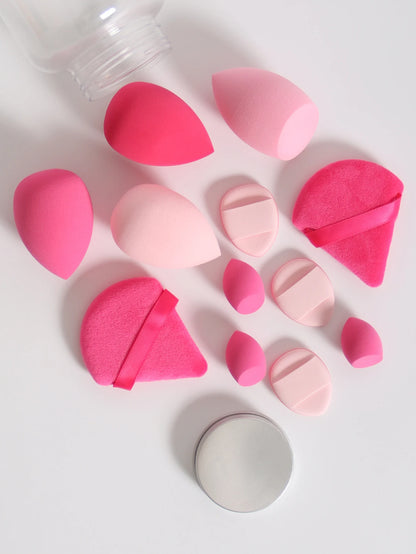 12-Piece Makeup Sponge & Puff Set – Multi-Colour, Soft Blend Finish