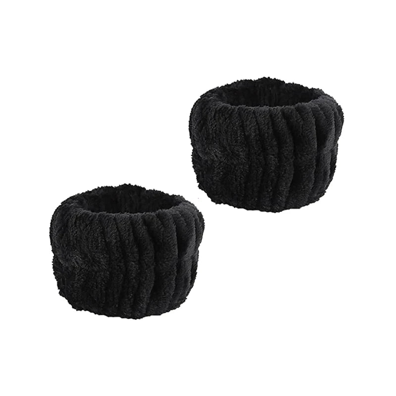 Fluffy Bubble Headband & Wristband Set – For Skincare, Makeup & Face Washing