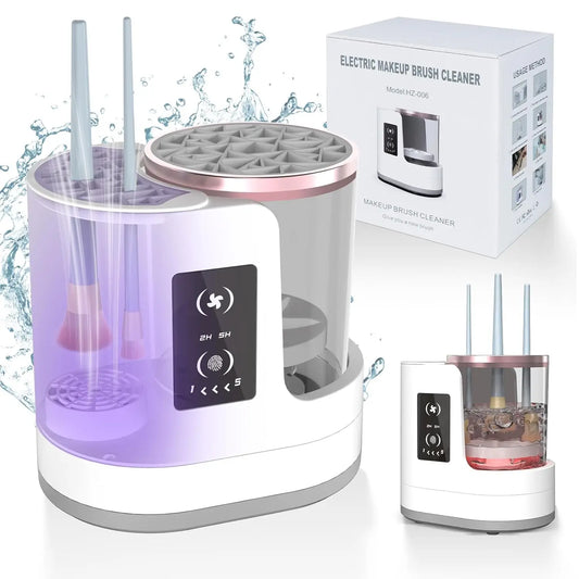 3-in-1 Electric Makeup Brush Cleaner & Dryer – Portable USB Automatic Brush Cleaner and Holder