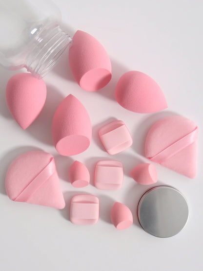 12-Piece Makeup Sponge & Puff Set – Multi-Colour, Soft Blend Finish