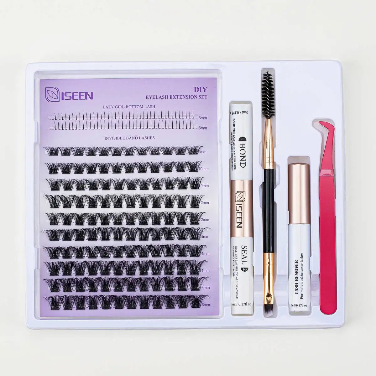 DIY Eyelash Extension Kit – Individual Cluster Lashes with Bond, Seal, Remover & Tools