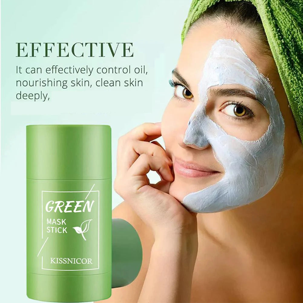Face Clean Mask Green Tea - Shrink pores Deep Blackhead Remover facial Cleansing Moisturizing Mask 40g