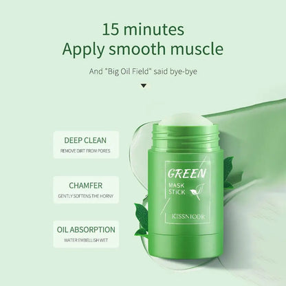 Face Clean Mask Green Tea - Shrink pores Deep Blackhead Remover facial Cleansing Moisturizing Mask 40g