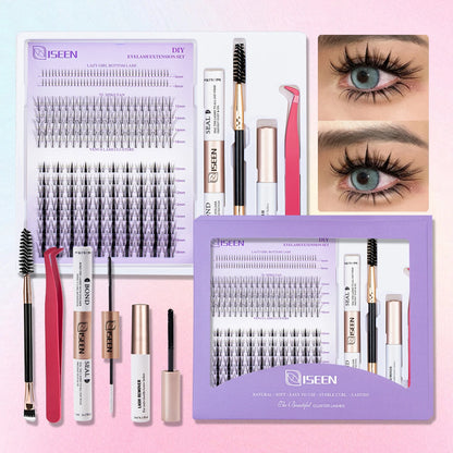 DIY Eyelash Extension Kit – Individual Cluster Lashes with Bond, Seal, Remover & Tools
