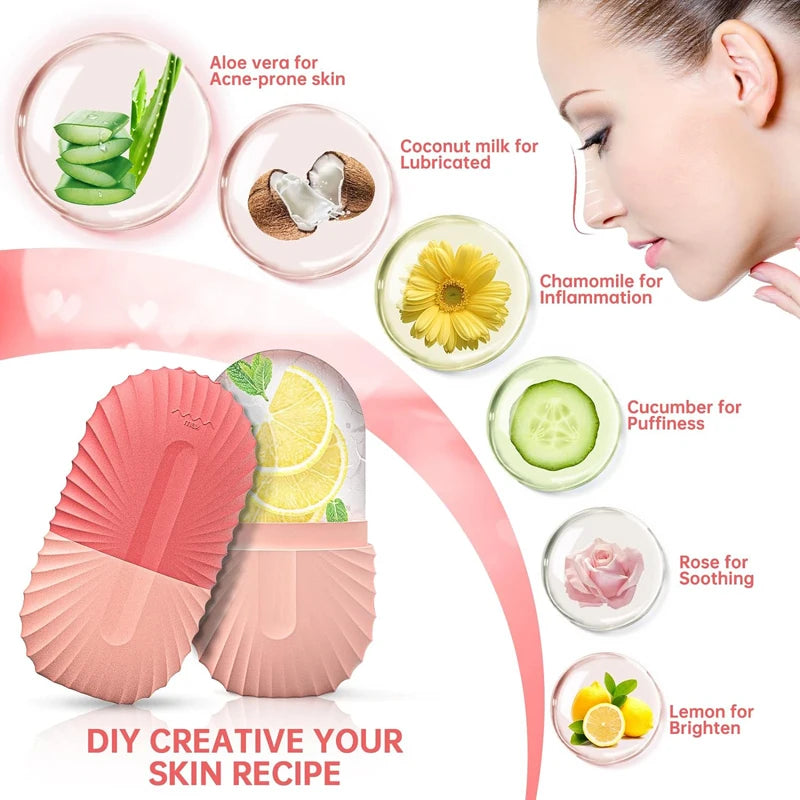 Silicone Ice Face Roller Mould – DIY Facial Ice Cube for Pore Care, Acne Relief & Skin Toning