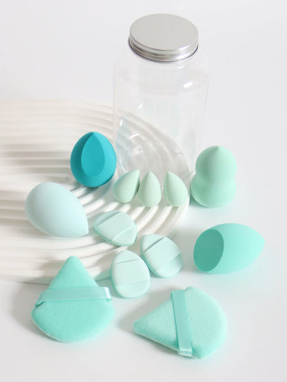12-Piece Makeup Sponge & Puff Set – Multi-Colour, Soft Blend Finish