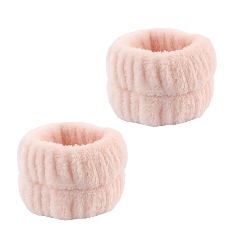Fluffy Bubble Headband & Wristband Set – For Skincare, Makeup & Face Washing