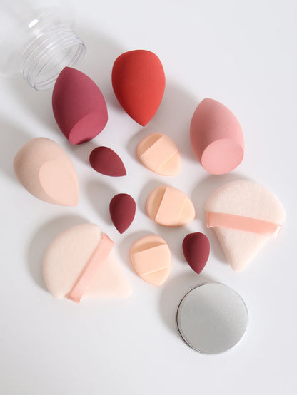 12-Piece Makeup Sponge & Puff Set – Multi-Colour, Soft Blend Finish